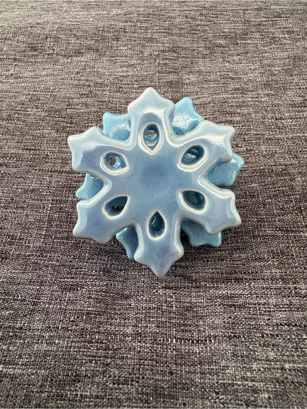 Nora Fleming Mini - Ceramic Snowflake Decorative Accent - Light Blue